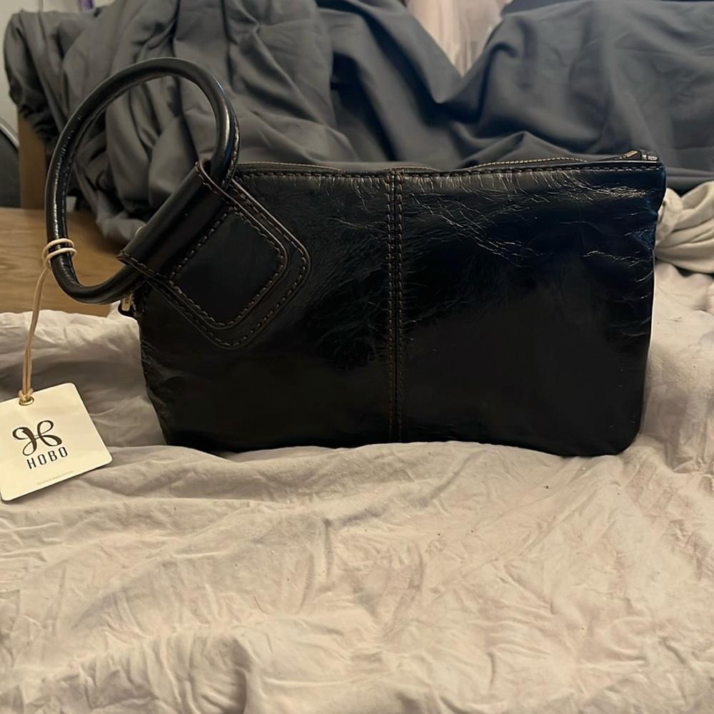 HOBO BLACK LEATHER CLUTCH NWT